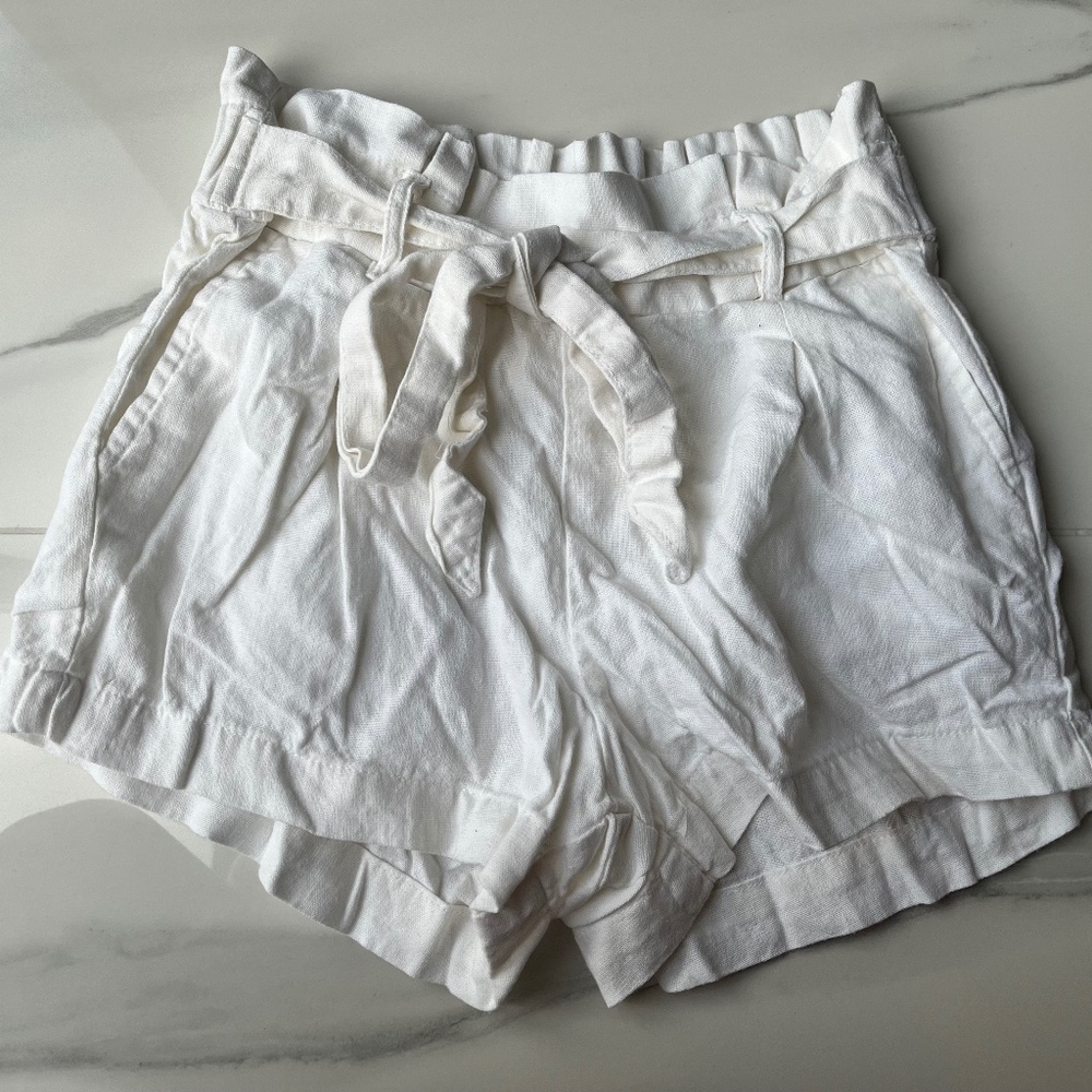 White Linen Shorts
